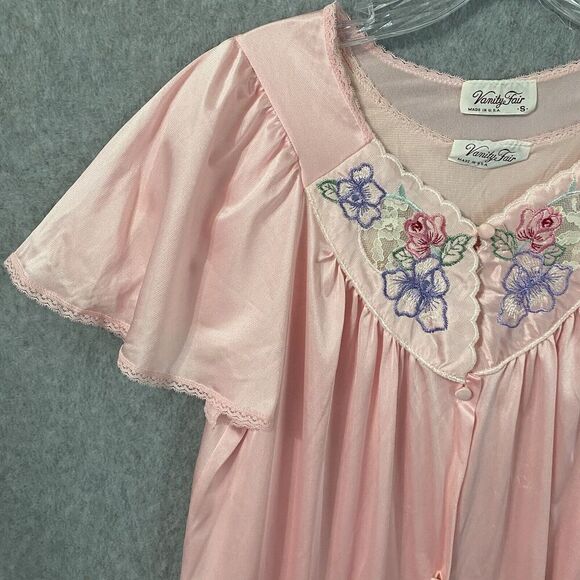 Vanity Fair Light Pink Lace Matching Gown and Robe Women Small Vintage Ladies - Picture 4 of 16